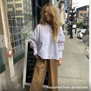 Boheme Goods linen white button up shirt S/M